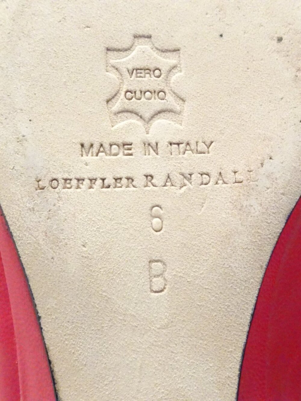 LOEFFLER RANDALL Red Leather Slingback Flats Bow Detail Pointed Toe Size 6 - Picture 5 of 5
